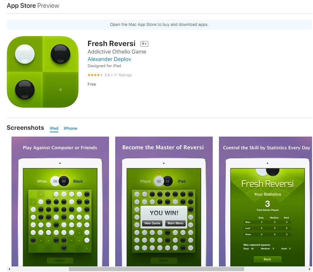 Fresh Reversi【游戏代码】