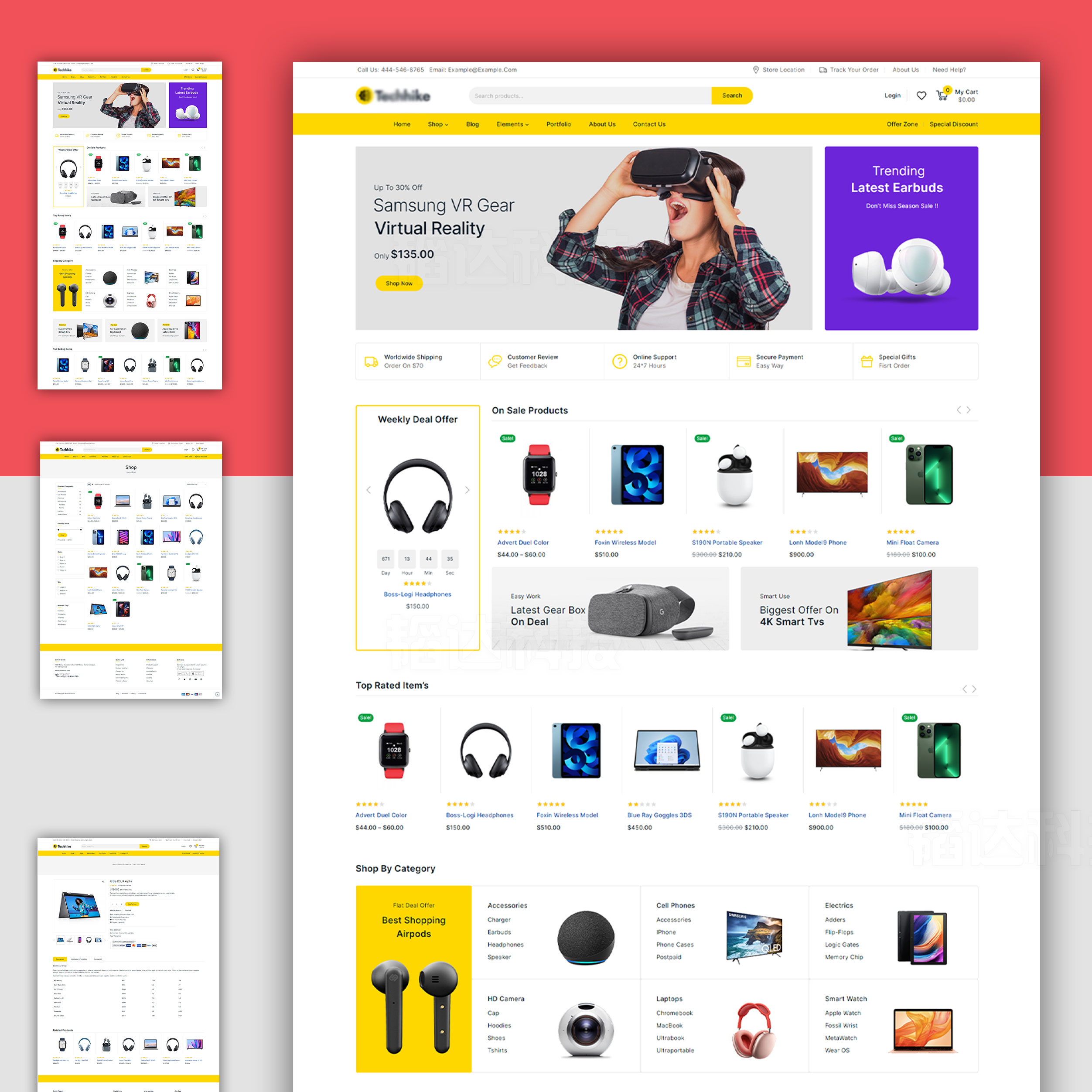 多语言跨境电商购物外贸商城电子数码类英文网站源码