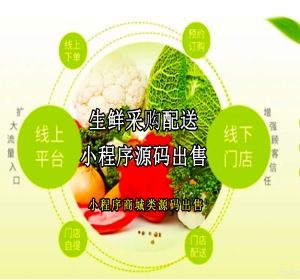 生鲜采购配送小程序源码出售 小程序商城源码公众号商城源码配送类小程序