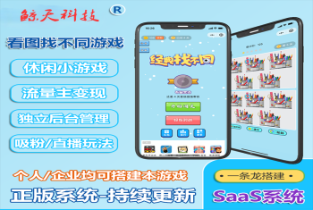 西瓜猪看图找茬小程序看图找不同小游戏搭建saas系统对接流量主广告