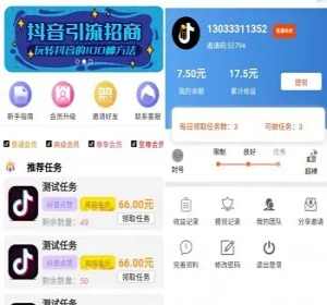 运营级抖音点赞完整源码悬赏任务平台VIP会员抖音快手挂机点赞关注小红书可封装双端APP